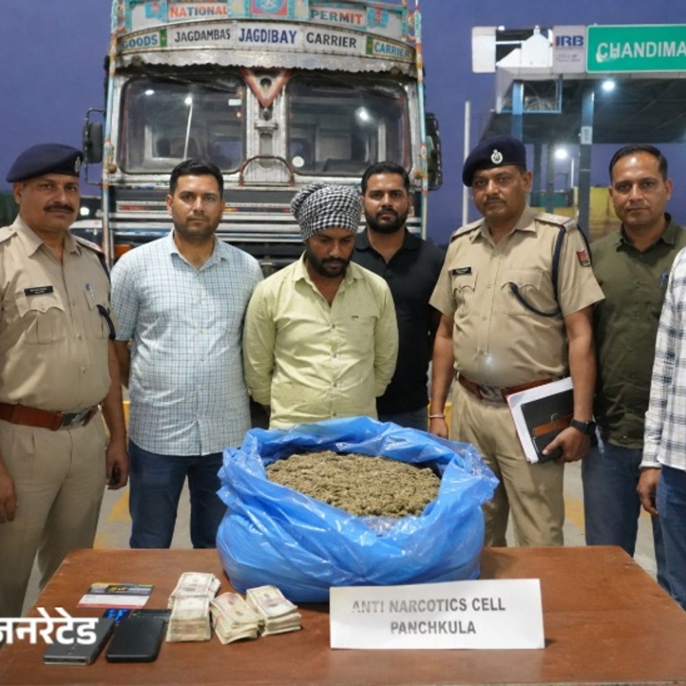 राजस्थान से ट्रक में ला रहा डोडा चूरा-पोस्त:चंडीमंदिर टोल पर एंटी नारकोटिक्स सेल ने पकड़ा, पिंजौर का ट्रक ड्राइवर गिरफ्तार