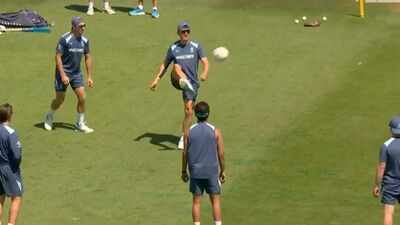 As India remain stuck in traffic, England players enjoy football warm-up at Rose Bowl – Watch | Cricket News
